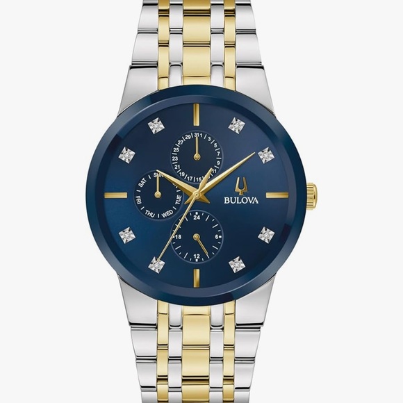 NEW! With tags - Bulova Gold and Silver Watch with Deep...